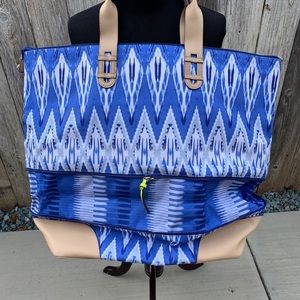 Stella & Dot Blue and White X-Large Bag- New